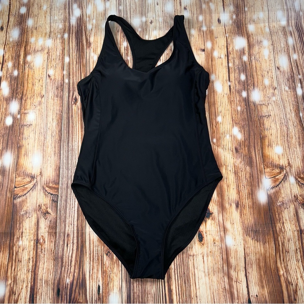 Nwt Nicole Miller Studio Swimsuit W/ Racer Back Black Size Large